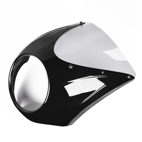SPAMFAFGHQ Für B&MW R18 Classic 2020 2021 2022 2023 2024 Windschutzscheibe Frontverkleidung Scheinwerfer Verkleidung Lichtbuckel Mit Halterung(Gray Black) von SPAMFAFGHQ