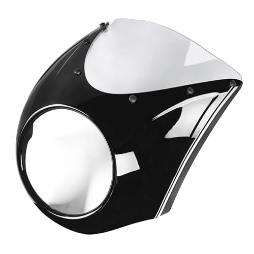 SPAMFAFGHQ Für B&MW R18 Classic 2020 2021 2022 2023 2024 Windschutzscheibe Frontverkleidung Scheinwerfer Verkleidung Lichtbuckel Mit Halterung(Light Gray Black) von SPAMFAFGHQ