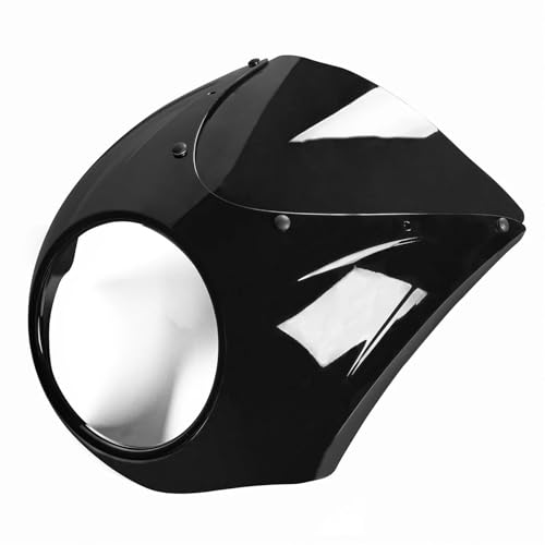 SPAMFAFGHQ Für B&MW R18 Classic 2020 2021 2022 2023 2024 Windschutzscheibe Frontverkleidung Scheinwerfer Verkleidung Lichtbuckel Mit Halterung(SCHWARZ) von SPAMFAFGHQ