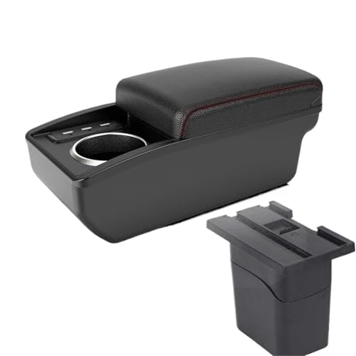 SPAMFAFGHQ Für C&hevrolet Für Cruze Armlehnenbox Arm 2009 2010 2011 2013 2014 2015 Mittelkonsolen Aufbewahrungsbox Innenraum(B1 Schwarz rot 3USB) von SPAMFAFGHQ