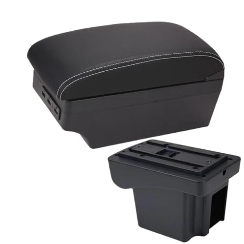 SPAMFAFGHQ Für C&hevrolet Für NIVA Armlehnen Nachrüstteile Auto Armlehnen Box Aufbewahrungsbox Auto Innenzubehör USB-Schnittstelle(A3 Schwarz weiß 7USB) von SPAMFAFGHQ