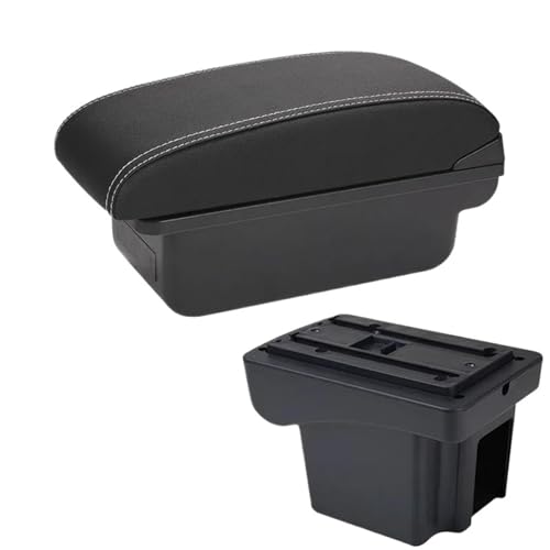 SPAMFAFGHQ Für C&hevrolet Für NIVA Armlehnen Nachrüstteile Auto Armlehnen Box Aufbewahrungsbox Auto Innenzubehör USB-Schnittstelle(C3 Schwarz weiß KEIN USB) von SPAMFAFGHQ