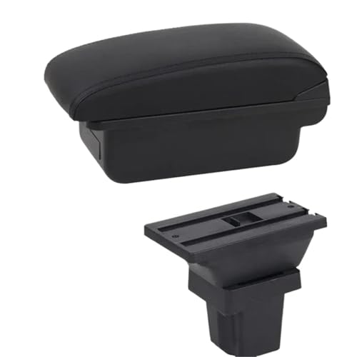 SPAMFAFGHQ Für C&hevrolet Für Trax Armlehnenbox Für C&hevrolet Für Tracker 2013-2017 Leder-Armlehne Mittelkonsole Aufbewahrung USB(B1 Schwarze Linie) von SPAMFAFGHQ