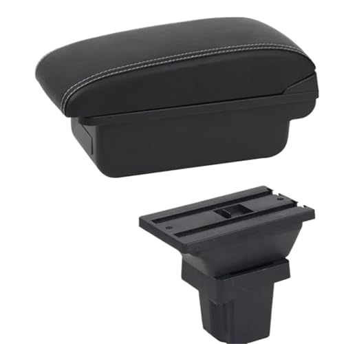 SPAMFAFGHQ Für C&hevrolet Für Trax Armlehnenbox Für C&hevrolet Für Tracker 2013-2017 Leder-Armlehne Mittelkonsole Aufbewahrung USB(B1 Weiße Linie) von SPAMFAFGHQ
