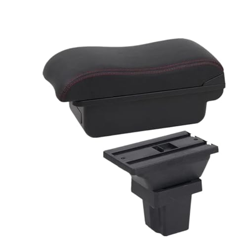 SPAMFAFGHQ Für C&hevrolet Für Trax Für Tracker 2015 2016 2017 2018 2019 Auto-Armlehnenkasten Arm-Aufbewahrungsbox Zubehör(A2 Black red NO USB) von SPAMFAFGHQ