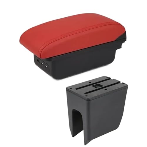 SPAMFAFGHQ Für Dacia Für Spring Armlehnenbox Mittelkonsole Interne Nachrüstung USB-Ladung(B red 3USB) von SPAMFAFGHQ