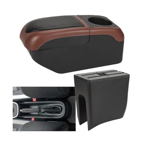 SPAMFAFGHQ Für Dacia Für Spring Für Dacia Für Spring Electric Auto Armlehnenbox Mittelkonsolenbox Internes Retrofit USB-Laden(Black Curry) von SPAMFAFGHQ