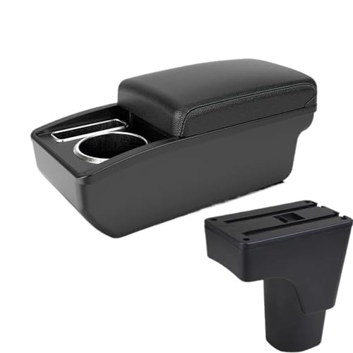 SPAMFAFGHQ Für Datsun Für GO Für GO Plus Universelle Mittelarmlehne Auto Aufbewahrungsbox Getränkehalter USB-Schnittstelle(A3 weiße Linie Kein USB) von SPAMFAFGHQ