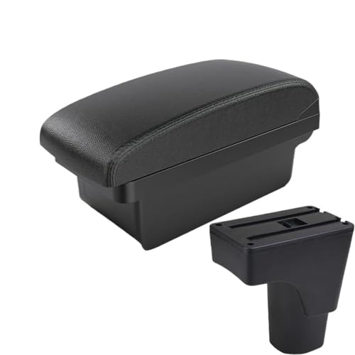 SPAMFAFGHQ Für Datsun GO Armlehnenbox Für Datsun GO Plus Universelle Auto Mittelarmlehne Aufbewahrungsbox Getränkehalter(A2 schwarze Linie Kein USB) von SPAMFAFGHQ