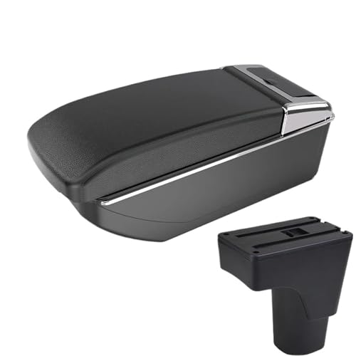 SPAMFAFGHQ Für Datsun GO Für GO Plus Universelle Auto Mittelarmlehne Aufbewahrungsbox Getränkehalter(B2 schwarze Linie KEIN USB) von SPAMFAFGHQ