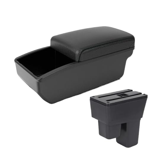 SPAMFAFGHQ Für Fit Für Jazz 2 2008 2009 2010 2011 2012 2013 2014 Armlehnenbox Auto Armstütze(B2 Black Storage box) von SPAMFAFGHQ
