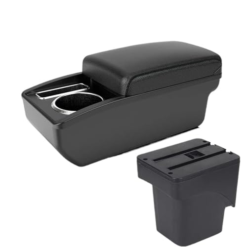 SPAMFAFGHQ Für Focus 2 Mk2 2005 2006 2007 2008 2009 2010 2011 Mittelarmlehnen-Abteilstorage Doppelschicht(A2 schwarze Linie Kein USB) von SPAMFAFGHQ