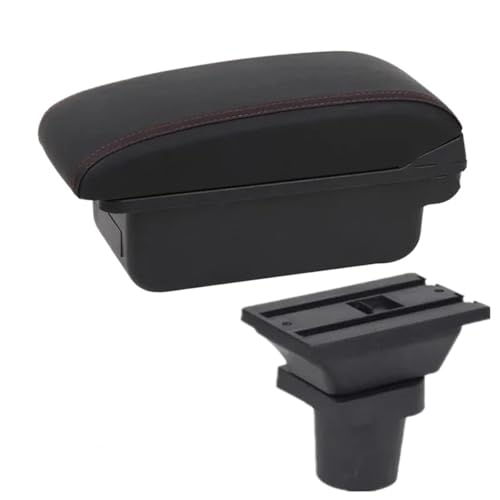 SPAMFAFGHQ Für Focus Mk1 Armlehnenbox Für Focus Armlehnenbox Zentrale Aufbewahrungsbox Innenraum Retrofit(Eine rote Linie KEIN USB) von SPAMFAFGHQ