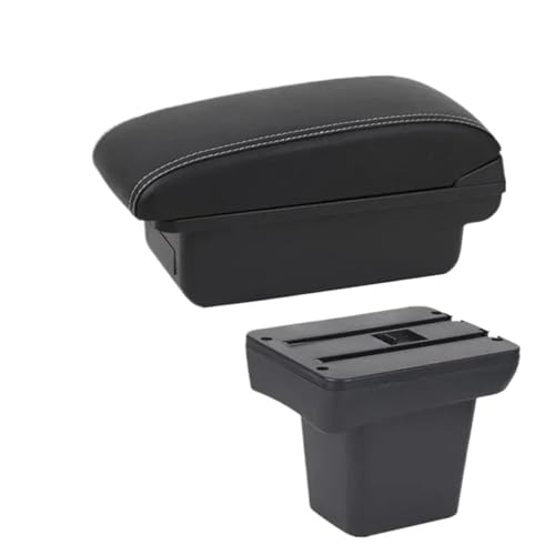 SPAMFAFGHQ Für Freelander Armlehnenbox Für Frelender 2 2006 2007 2008 2009 2010 2011 2012 Zentrale Aufbewahrungsbox(A1 Schwarz weiß NOUSB) von SPAMFAFGHQ