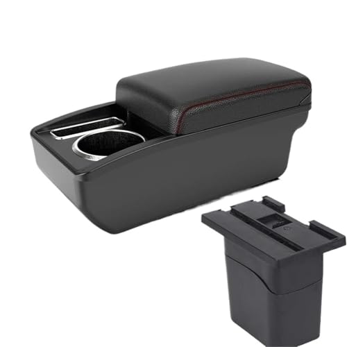 SPAMFAFGHQ Für Holden Für Cruze Armlehnenbox Arm 2009 2010 2011 2013 2014 2015 Mittelkonsolen Aufbewahrungsbox Innenraum(A1 Schwarz Rot KEIN USB) von SPAMFAFGHQ