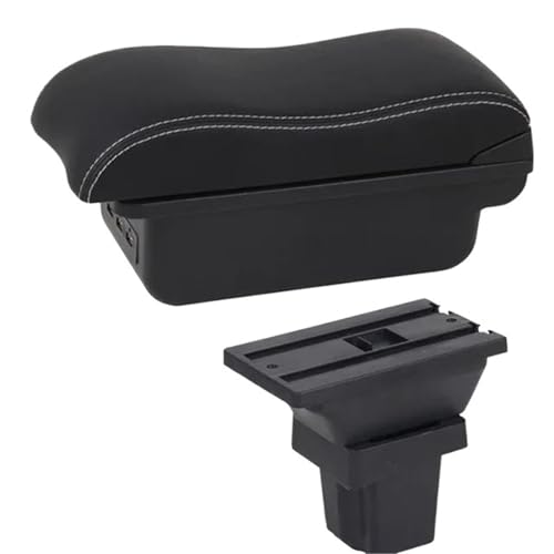 SPAMFAFGHQ Für Holden Für Trax 2013 2014 2015 2016 2017 Leder-Armlehne Mittelkonsole Aufbewahrung USB(C2 Weiße Linie) von SPAMFAFGHQ