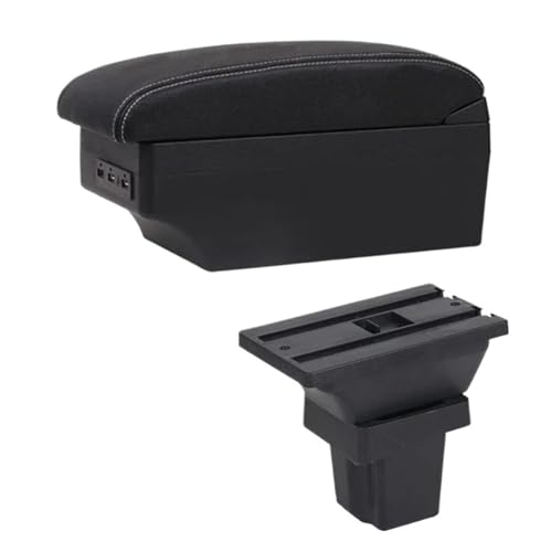 SPAMFAFGHQ Für Holden Für Trax 2013 2014 2015 2016 2017 Leder-Armlehne Mittelkonsole Aufbewahrung USB(E1 Weiße Linie) von SPAMFAFGHQ