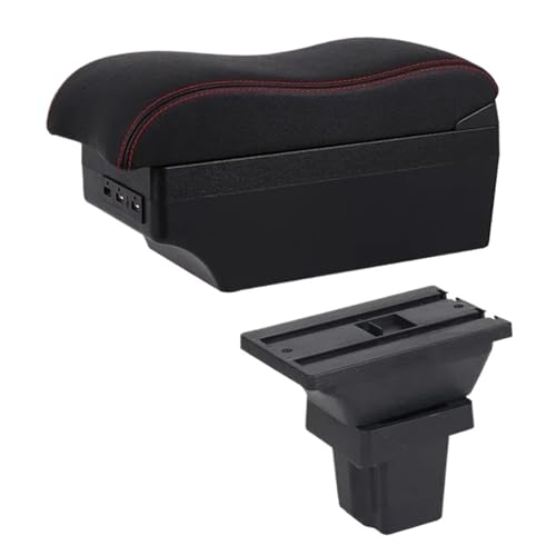 SPAMFAFGHQ Für Holden Für Trax 2013 2014 2015 2016 2017 Leder-Armlehne Mittelkonsole Aufbewahrung USB(E2 Rote Linie) von SPAMFAFGHQ