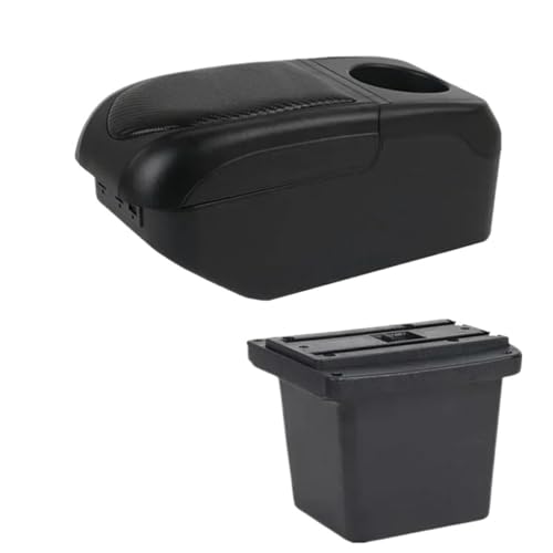 SPAMFAFGHQ Für Hyundai Für Elantra Für Touring I30 FD I30cw 2007-2011 Auto Armlehnenbox Aufbewahrungsbox Nachrüstteil(Schwarz Schwarz) von SPAMFAFGHQ