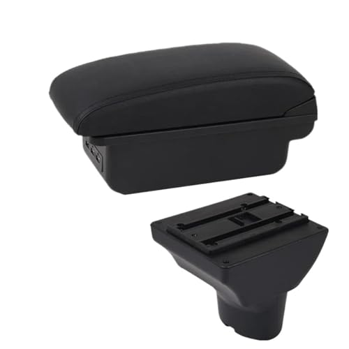 SPAMFAFGHQ Für Hyundai I20 Armlehnenbox Mittelkonsole Aufbewahrungsbox Interieur Sonderzubehör Nachrüstteile Autoaccessoires(B1 Schwarze Linie 3USB) von SPAMFAFGHQ