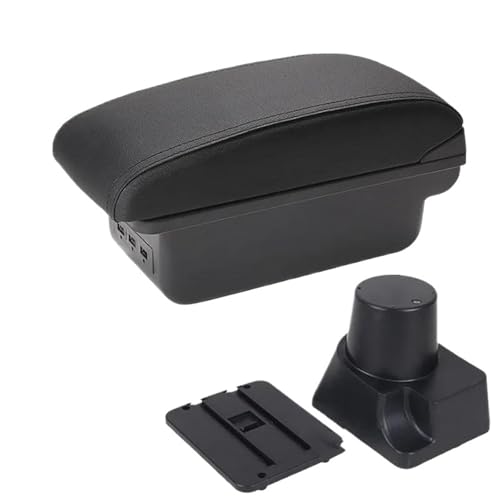 SPAMFAFGHQ Für KIA Für Rio 2 Armlehnenbox Für KIA Für Rio 2006-2011 Auto Armlehnenbox Zubehör Innenraum Aufbewahrungsbox Nachrüstsatz(B2 schwarze Linie 3USB) von SPAMFAFGHQ
