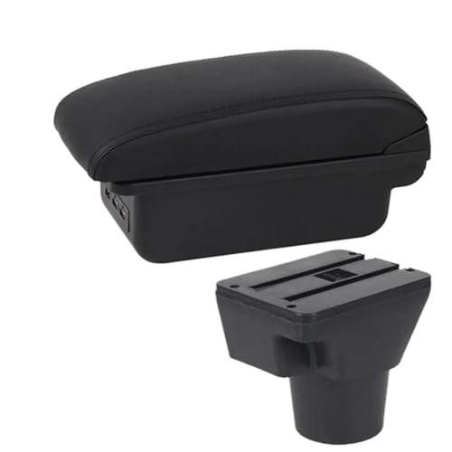 SPAMFAFGHQ Für KIA Für Rio 2 Armlehnenbox Für KIA Für Rio 2006-2011 Auto Armlehnenbox Zubehör Innenraum Aufbewahrungsbox Nachrüstsatz(B2 schwarze Linie 3USB) von SPAMFAFGHQ