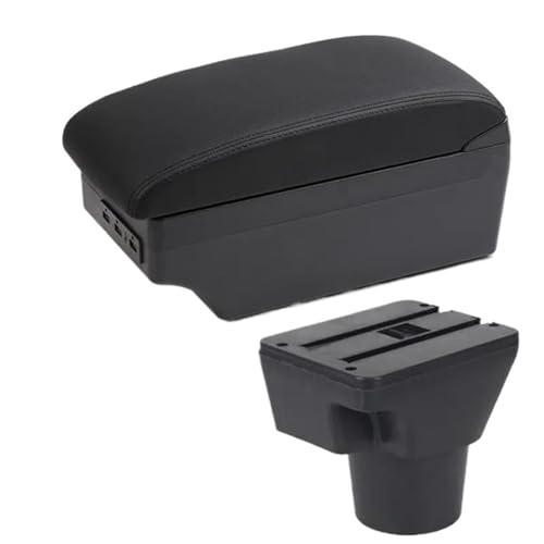 SPAMFAFGHQ Für KIA Für Rio 2 Armlehnenbox Für KIA Für Rio 2006-2011 Auto Armlehnenbox Zubehör Innenraum Aufbewahrungsbox Nachrüstsatz(C2 schwarze Linie 7USB) von SPAMFAFGHQ