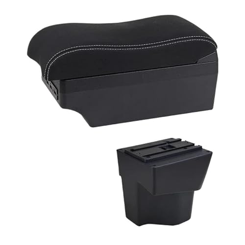 SPAMFAFGHQ Für KIA Für Rio 5 2012 2013 2014 2015 2016-2019 Auto Armlehnenbox Lederarmlehne Mittelkonsolen Aufbewahrungsbox(E2 Weiße Linie) von SPAMFAFGHQ