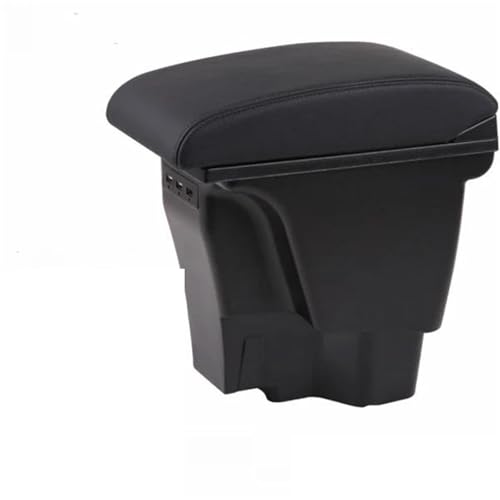 SPAMFAFGHQ Für Kia Für Rio 3 K2 Armlehnenbox USB-Ladeinterface Erhöhte Zentrale Aufbewahrungsbox Getränkehalter Aschenbecher(Black black lines) von SPAMFAFGHQ