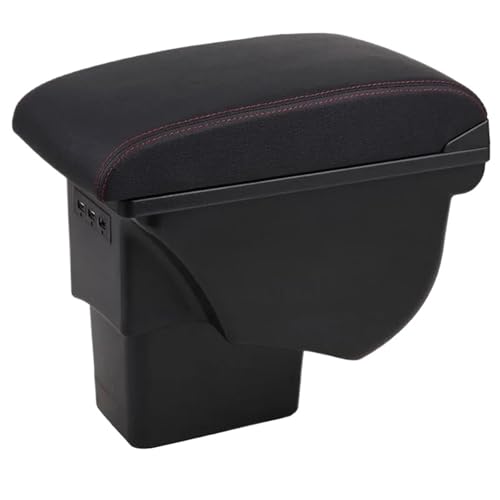 SPAMFAFGHQ Für Kia Für Soul 2009 2010 2011 2012 2013 2014 Armlehnenbox Nachrüstbox Aufbewahrungsbox Mit 3 USB-Anschlüssen(A1 Kunstleder) von SPAMFAFGHQ