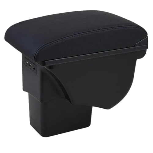 SPAMFAFGHQ Für Kia Für Soul 2009 2010 2011 2012 2013 2014 Armlehnenbox Nachrüstbox Aufbewahrungsbox Mit 3 USB-Anschlüssen(A2 Kunstleder) von SPAMFAFGHQ