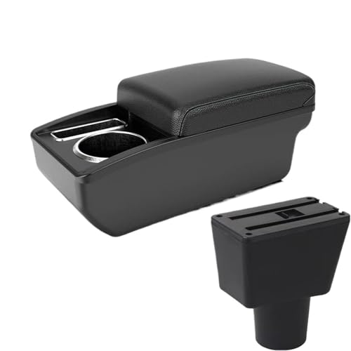 SPAMFAFGHQ Für Lada Für Xray Armlehnenbox Universelle Auto Mittelarmlehne Aufbewahrungsbox Mit USB-Lade Modifikation Zubehör(A3 Black white NO USB) von SPAMFAFGHQ
