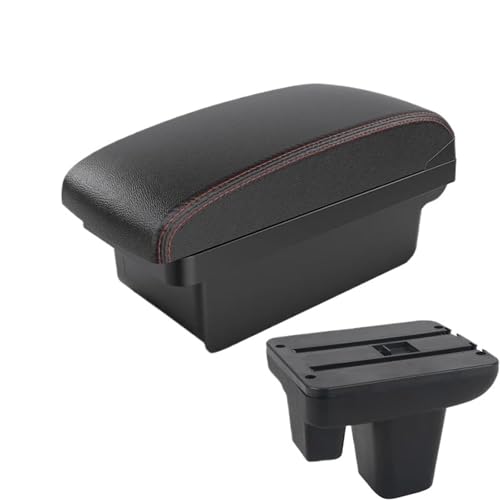 SPAMFAFGHQ Für MG3 Auto Armstützenkasten Rechtslenker Mittelkonsole Aufbewahrungsbox Innenmodifikation(A1 Schwarz Rot KEIN USB) von SPAMFAFGHQ