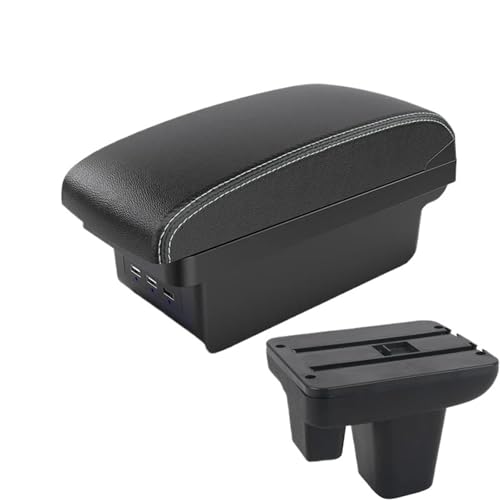 SPAMFAFGHQ Für MG3 Auto Armstützenkasten Rechtslenker Mittelkonsole Aufbewahrungsbox Innenmodifikation(B3 Schwarz weiß 3USB) von SPAMFAFGHQ