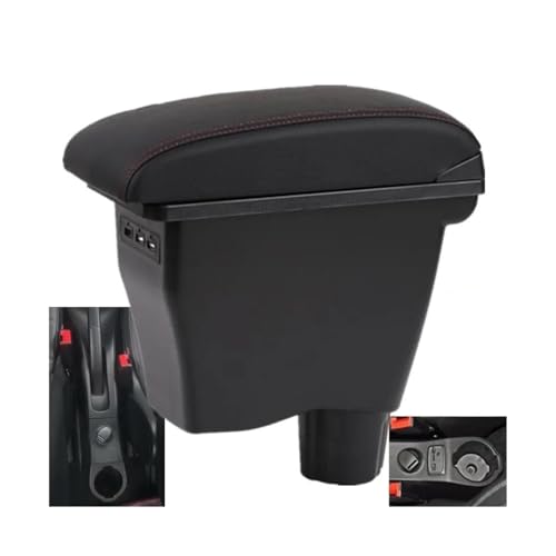 SPAMFAFGHQ Für Mercedes Für Smart 453 Für Fortwo Für Forfour 2015-2019 Auto Armlehne Box Nachrüstteile Innenraum Aufbewahrungsbox(A 2 leather 3usb) von SPAMFAFGHQ