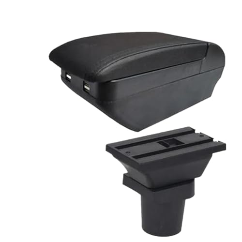 SPAMFAFGHQ Für Mitsubishi Für Colt Armlehnenbox Für Colt PLUS Auto Armlehne Zentrale Aufbewahrungsbox(H All Black 4 USB) von SPAMFAFGHQ