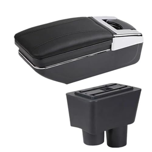 SPAMFAFGHQ Für N&issan Für Almera Armlehnenbox Auto-Armstützen-Ablage Getränkehalter Innenraum-Upgrade-Set(2 black line NO USB) von SPAMFAFGHQ