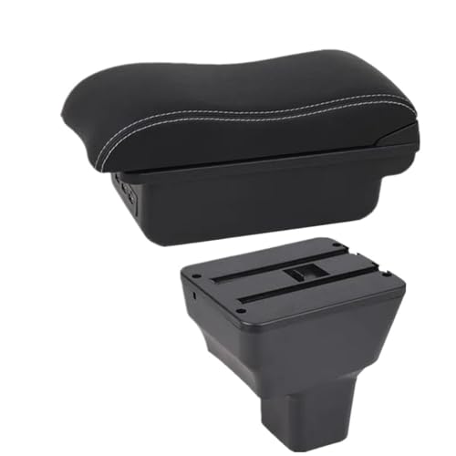 SPAMFAFGHQ Für N&issan Für Kicks 2016 2017 2018 2019 2020 2021 2022 2023 2024 Armlehnenbox Aufbewahrungsbox Innenraumumbau(B2 Black white 3USB) von SPAMFAFGHQ