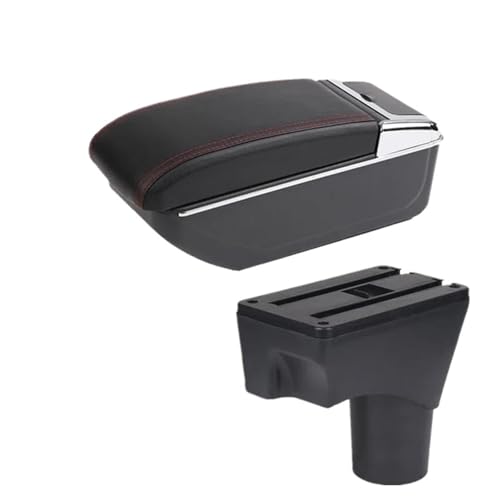 SPAMFAFGHQ Für N&issan Für March Für Micra K13 Für Sunny 2010-2023 Armablage Auto-Staufach Umbausatz(B1 rote Linie KEIN USB) von SPAMFAFGHQ
