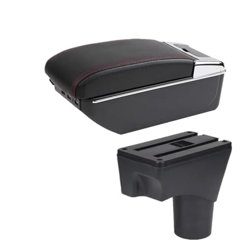 SPAMFAFGHQ Für N&issan Für March Für Micra K13 Für Sunny 2010-2023 Armablage Auto-Staufach Umbausatz(C1 rote Linie 7USB) von SPAMFAFGHQ