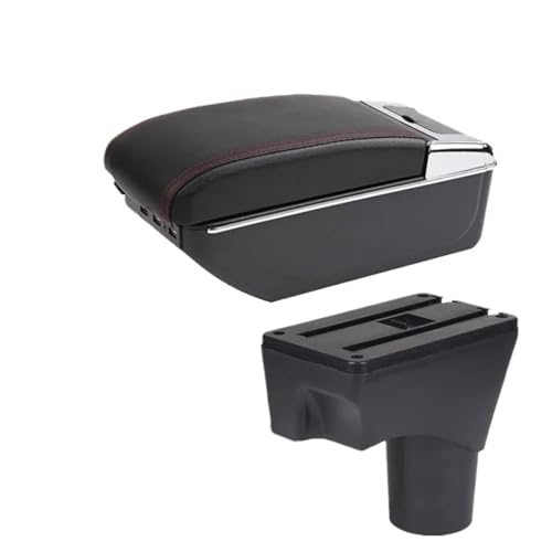 SPAMFAFGHQ Für N&issan Für March Für Micra K13 Für Sunny 2010-2023 Armablage Auto-Staufach Umbausatz(D1 rote Linie 7USB) von SPAMFAFGHQ