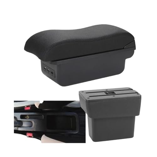 SPAMFAFGHQ Für N&issan Für Note E-Power Armlehnenbox Für N&issan Für Note 2016-2022 Zentrale Aufbewahrungsbox Innenraumumbau(B2 schwarze Linie 3USB) von SPAMFAFGHQ
