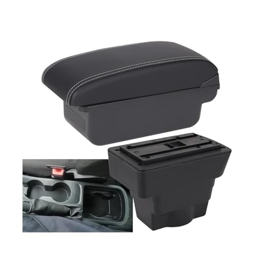 SPAMFAFGHQ Für Opel Für Astra J 2012 2013 2014 2015 2016 2017 2018-2022 Auto-Armlehnenbox Aufbewahrungsbox Auto Armschalen-Innenraumdetails(C3 Schwarz weiß KEIN USB) von SPAMFAFGHQ