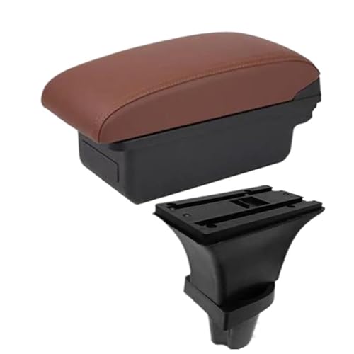 SPAMFAFGHQ Für Peugeot 108 Armlehnenbox, Zentrale Aufbewahrungsbox Mit USB-Anschluss(A1 brown No USB) von SPAMFAFGHQ