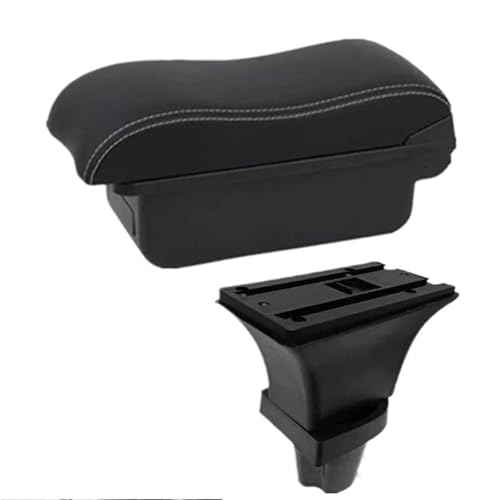 SPAMFAFGHQ Für Peugeot 108 Armlehnenbox, Zentrale Aufbewahrungsbox Mit USB-Anschluss(A2 white line No USB) von SPAMFAFGHQ
