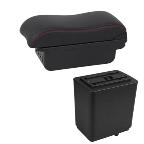 SPAMFAFGHQ Für Peugeot Für Partner Tepee Armlehnenbox Mittelkonsolen-Aufbewahrung Nachrüstung Innenraumdetails(B red line 3USB) von SPAMFAFGHQ