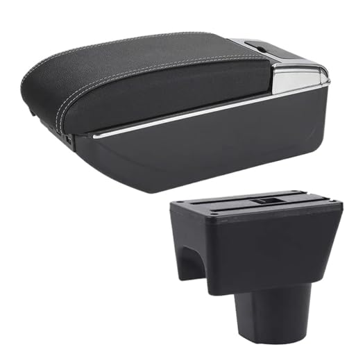 SPAMFAFGHQ Für R&enault Für Duster Auto Armlehnenbox Für Oroc 2012 2013 2014 2015 2016 2017 2018 Auto Armlehnenbox Aufbewahrungsbox Teile(B3 Schwarz weiß 7USB) von SPAMFAFGHQ