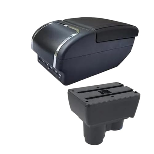 SPAMFAFGHQ Für R&enault Für Duster Für Dacia Für Duster 2 3 Auto Armlehnenbox 2019-2024 Aufbewahrungsbox Nachrüstzubehör(E black line 9USB) von SPAMFAFGHQ