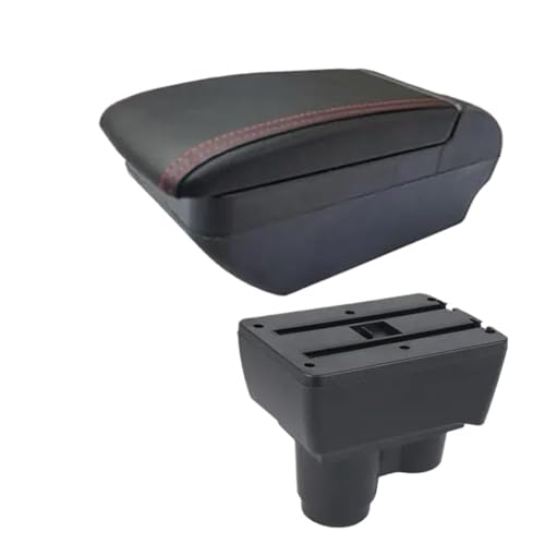 SPAMFAFGHQ Für R&enault Für Duster Für Dacia Für Duster 2 3 Auto Armlehnenbox 2019-2024 Aufbewahrungsbox Nachrüstzubehör(F rote Leitung Kein USB) von SPAMFAFGHQ