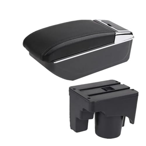 SPAMFAFGHQ Für VW Für Golf 6 Armlehnenbox Für Golf 5 Mk6 MK5 Für Jetta 5 Auto Armlehne Für Sagitar Aufbewahrungsbox Innenraum Nachrüstung(B2 schwarze Linie KEIN USB) von SPAMFAFGHQ